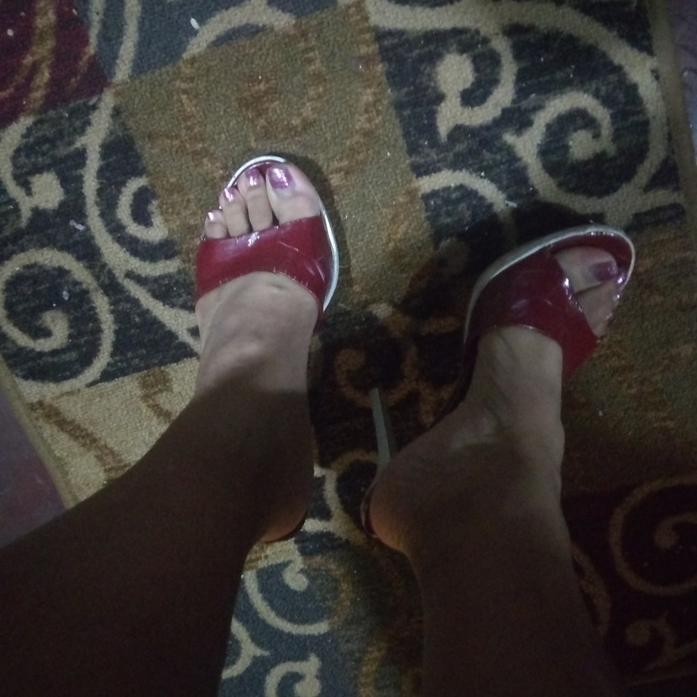 Sandals with four inch heel